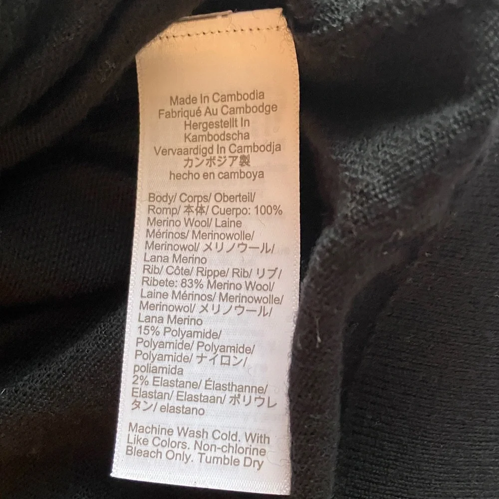 J. Crew Classic Black Cardigan lightweight Merino wool - Picture 4 of 6